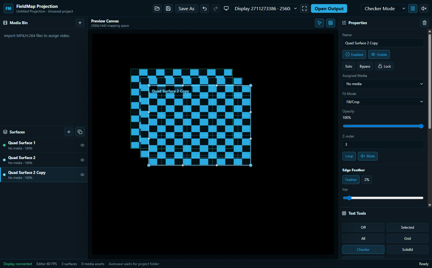 FieldMap Projection multi-surface calibration view