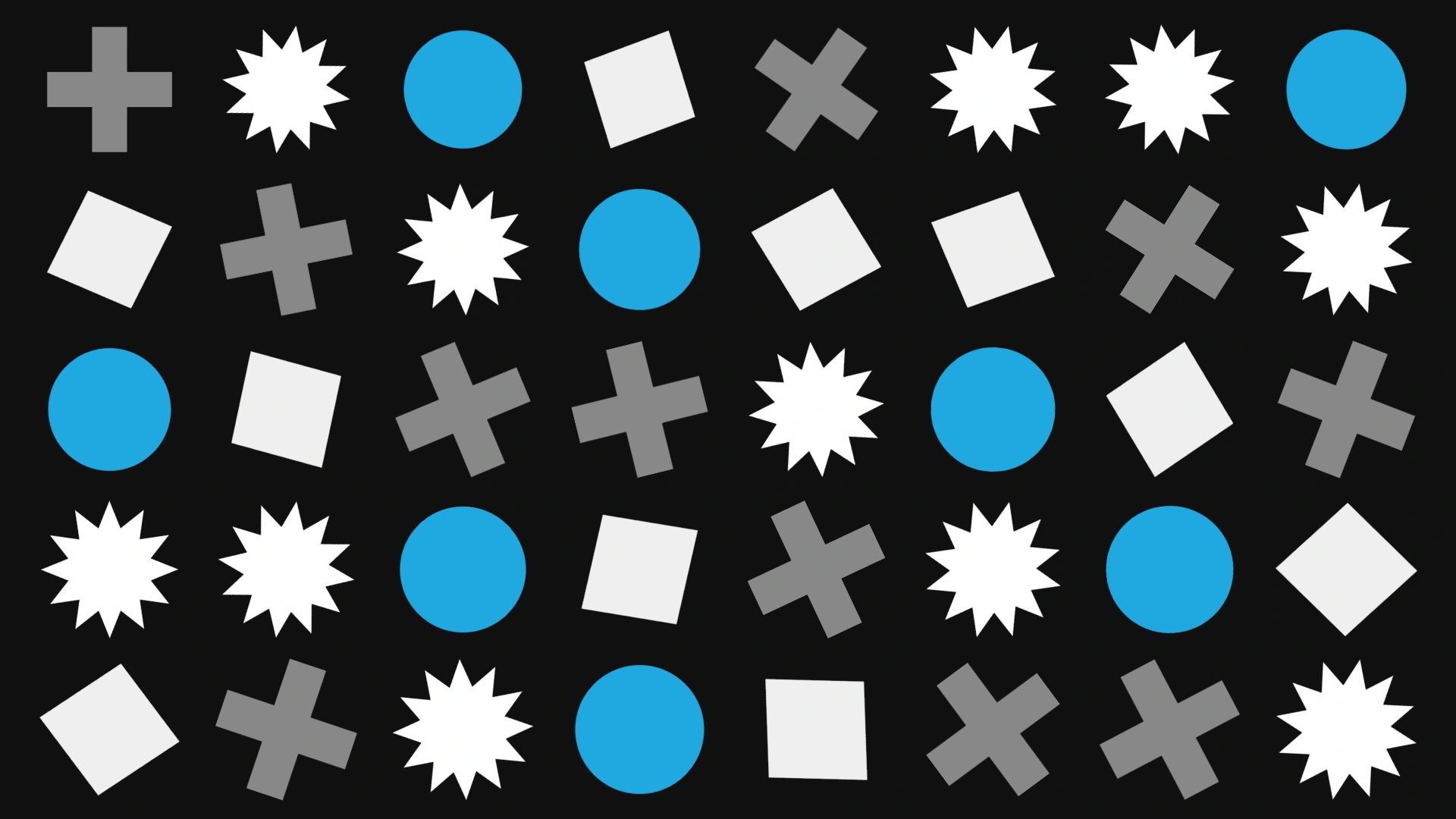 Bright flat shapes repeated and animated with Mo Flux