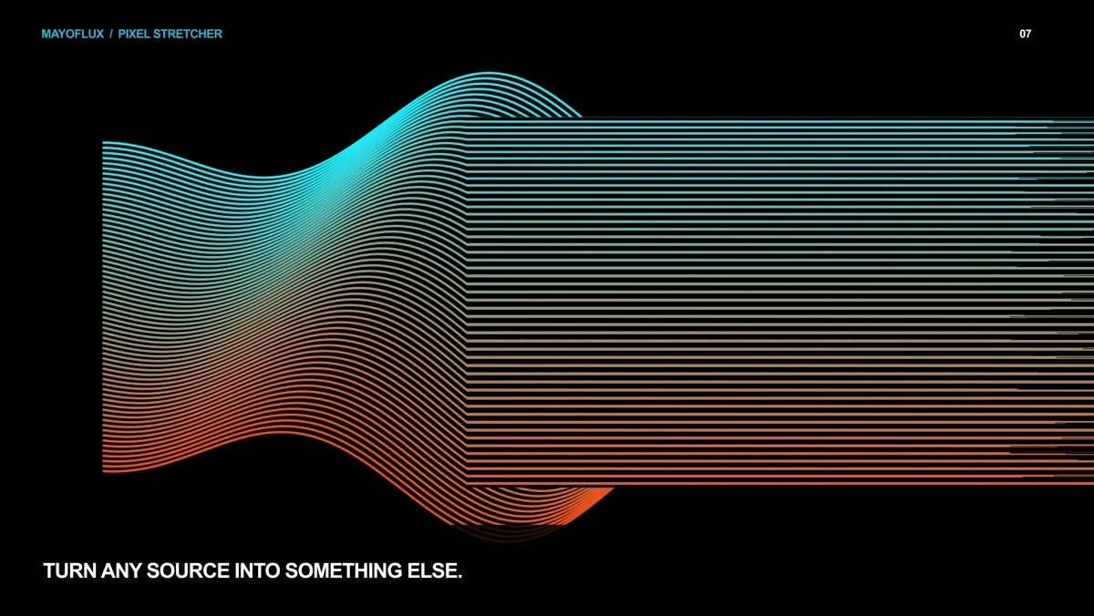 Cyan and orange contour lines stretching across a black background.